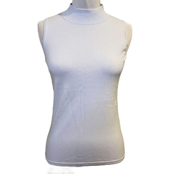 Ann Taylor New Mock Turtleneck Shell Top Blue Seasonless Layering Small - Picture 2 of 10